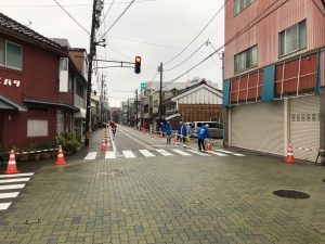 雨の中開催された富山マラソンのボランティアへ。