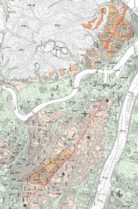 国土地理院のホームページより高岡断層の一部