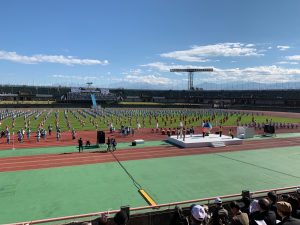 ねんりんピック富山大会の総合開会式の一幕。