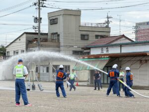 高岡市消防団消防操法大会の様子